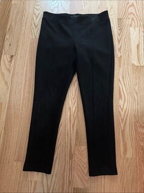 Andrew Marc Faux Suede Black Ankle Pants EUC Size L